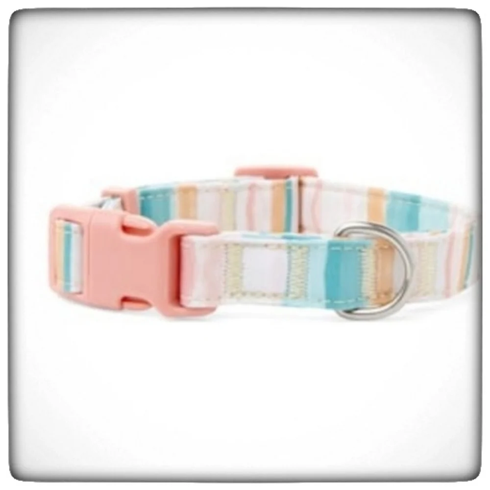 YOULY The Artist Striped Watercolor Dog Collar, Small